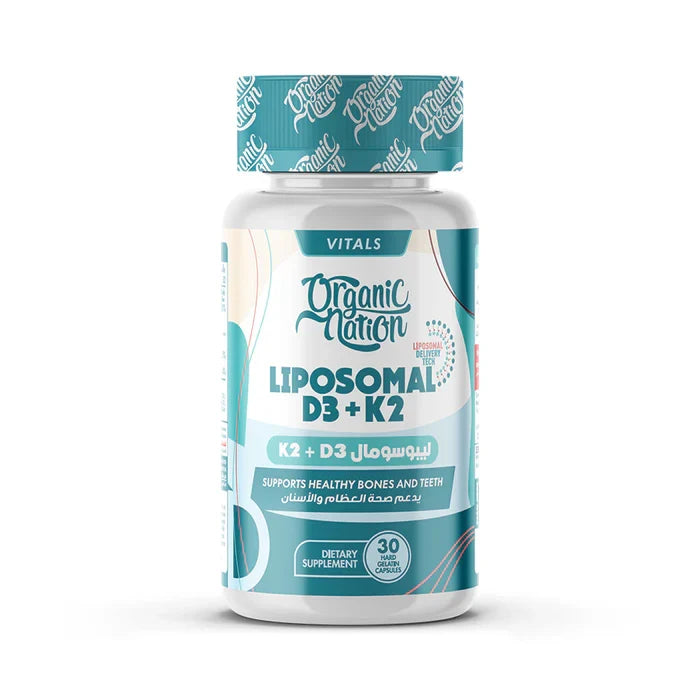 اورجانيك نيشن ليبوسومال د3 +ك2 30 كبسولة - Organic Nation Liposomal D3+K2 -30Serv.-30Capsules