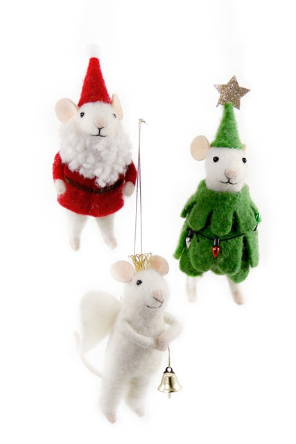 felt angel mouse christmas ornament