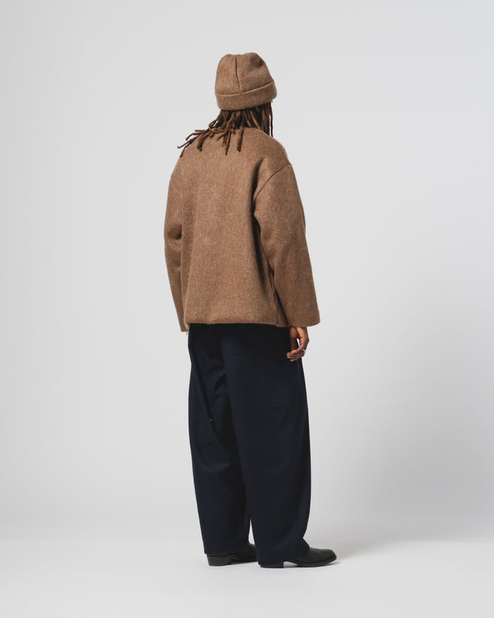 Basic Cardigan Mohair Fleece Java Brown