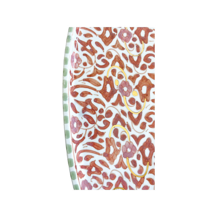 large handmade Moroccan tray with floral pattern motif