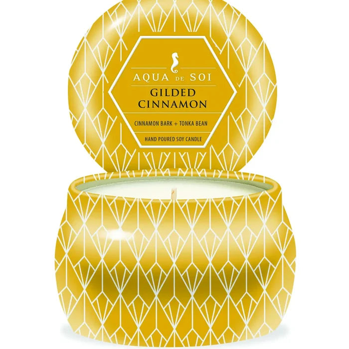 Gilded Cinnamon 9oz Holiday Soy Candles Tin