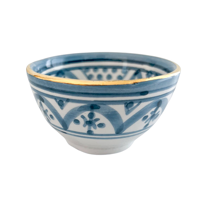blue pattern motif moroccan trinket dish, mini sauce bowl