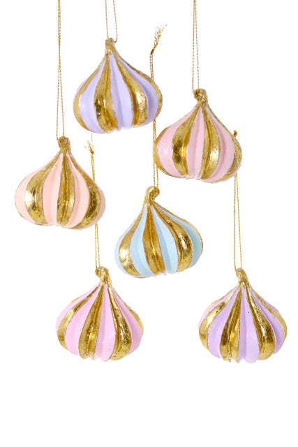 pastel paper mache meringue christmas ornaments