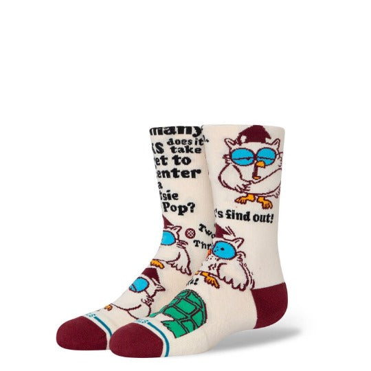 Stance Mr Owl kids crew socks in canvas color with light cushion