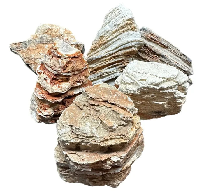 Layered sedimentary Scenery Rock in beige, tan, reddish-brown tones