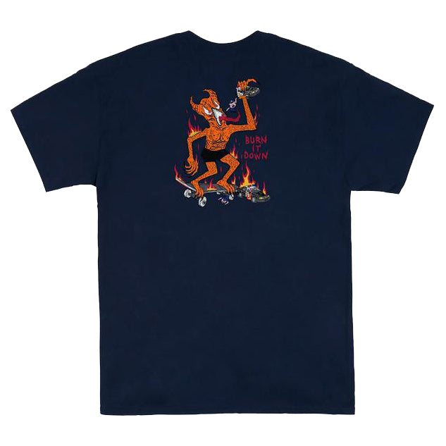 Thrasher Burn it Down T-Shirt Navy