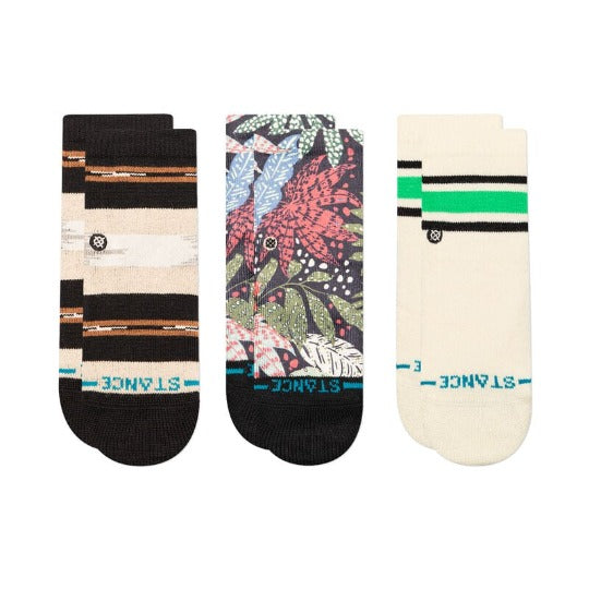 Stance Trailbound 3 pack toddler crew socks in multicolor cotton blend