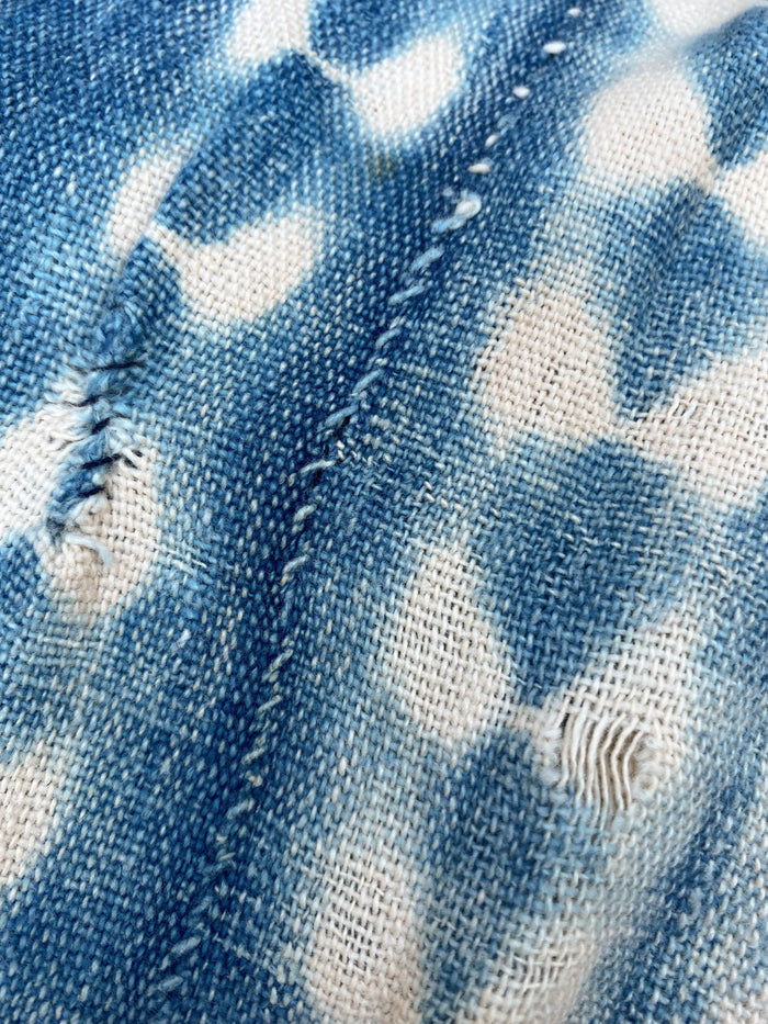 West African Mali Shibori Indigo Throw XXI