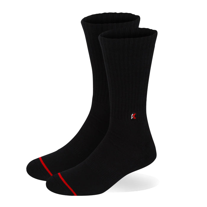 3 Pack Solid Black Crew Sock - Kecks