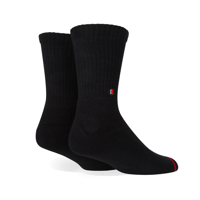 3 Pack Solid Black Crew Sock - Kecks