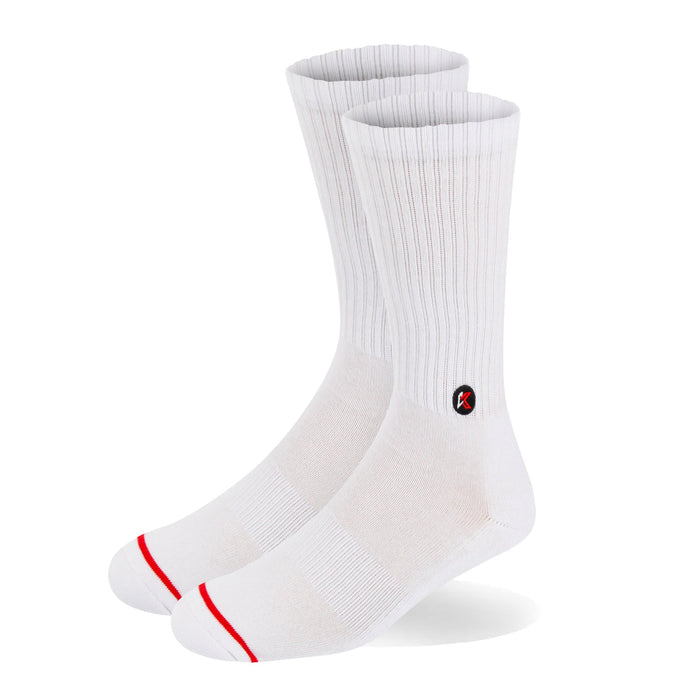 3 Pack Solid White Crew Sock - Kecks