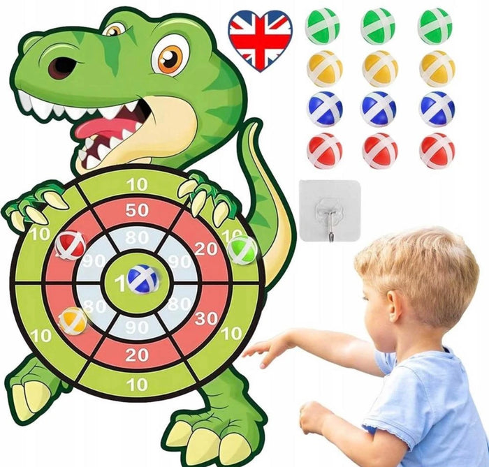 73cm Dinosaur Dart Board with 12 Sticky Balls - Fun Le