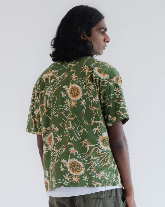 Aloha Shirt Casa Print Green