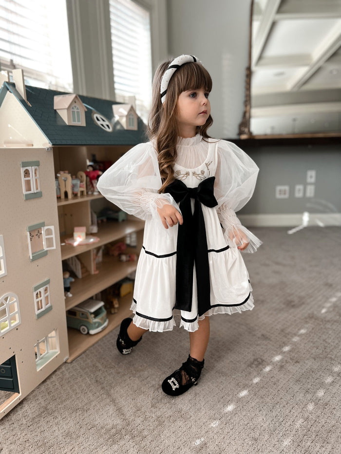 Aurora Ivory Velvet Headband - Petite Maison Kids