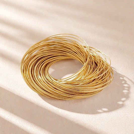 B990 - Layered Hollow Golden Bracelet