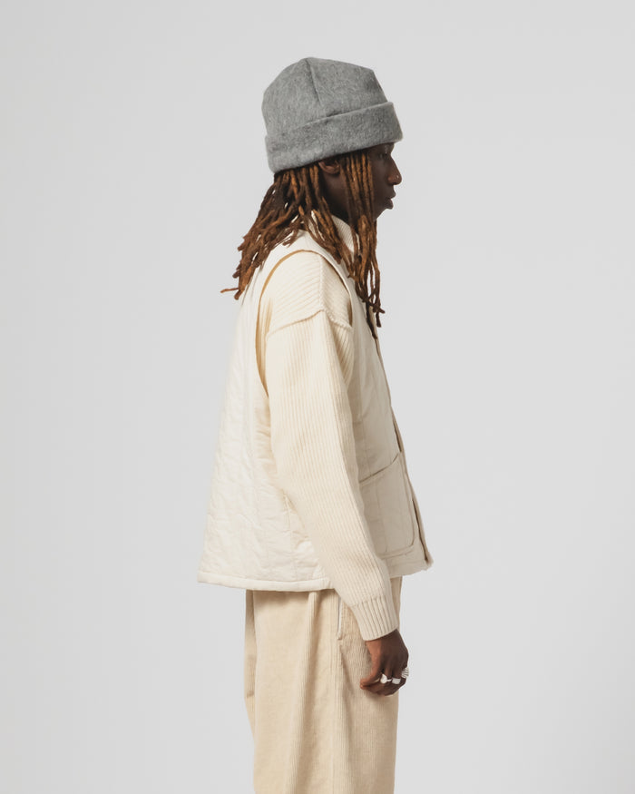 Barrage Vest Quilted Cotton Ecru