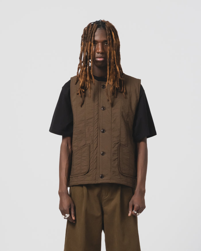 Barrage Vest Quilted Cotton Java Brown