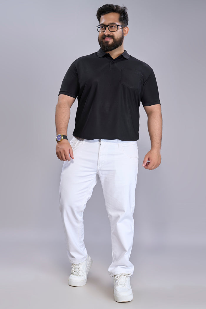 Black - Smart Tech Pocket Polo Plus Size