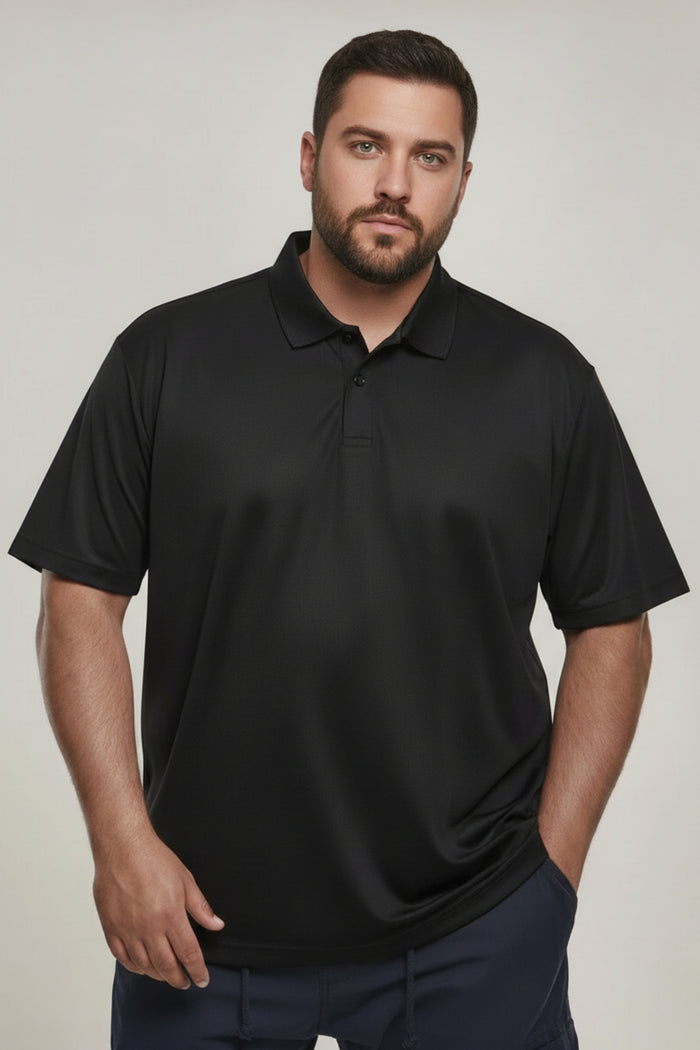 Black - Smart Tech Polo Plus Size
