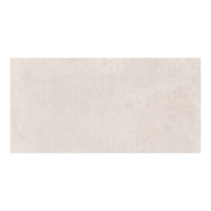 Rectangular beige outdoor paving slab on a white background