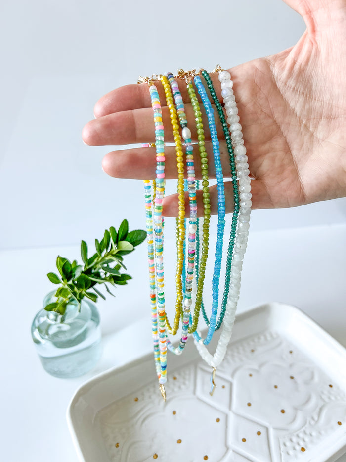 Bright Fire Opal & Pearl Necklace