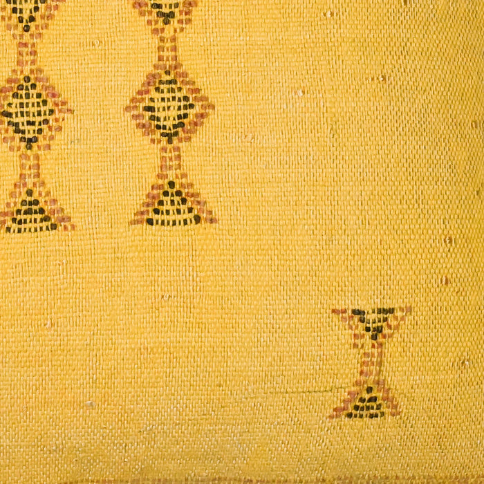 Buttercup III Artisanal Handmade Moroccan embroidered cactus silk sabra pillow yellow handwoven