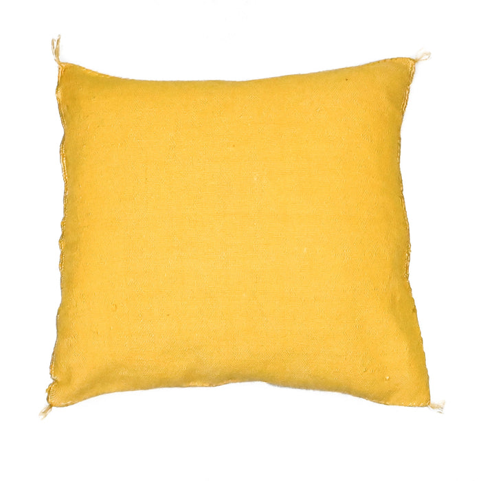 Buttercup IV Artisanal Handmade Moroccan embroidered cactus silk sabra pillow yellow handwoven