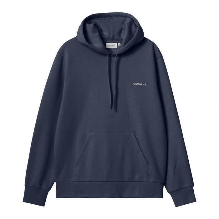 Carhartt WIP Hooded Script Embroidery Sweat Air Force Blue/White