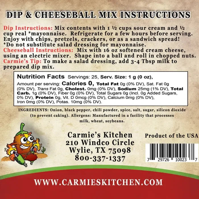 Carmie's Chipotle Ranch Dip Mix