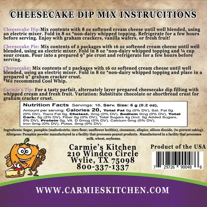 Carmie's Pumpkin Spice Cheesecake Dip