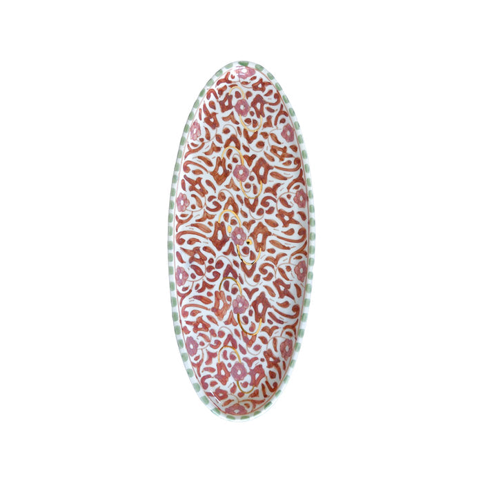 large handmade Moroccan tray with floral pattern motif