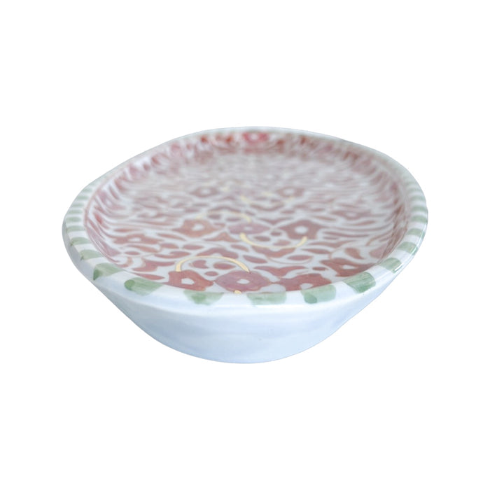 large handmade Moroccan tray with floral pattern motif