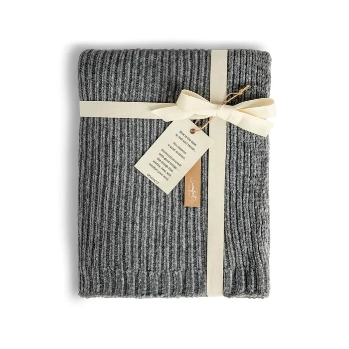 Chenille Throw Blanket - Charcoal