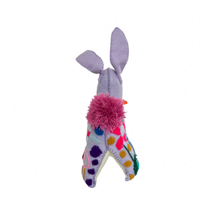 Folk Art Mexican embroidered plush stuffed animal toy rabbit