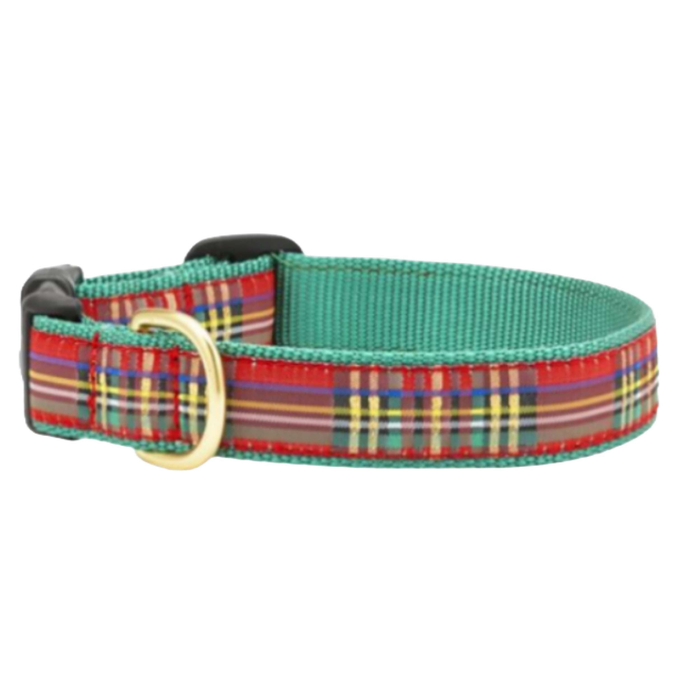 CHRISTMAS-SPARKLE-PLAID-DOG-COLLAR