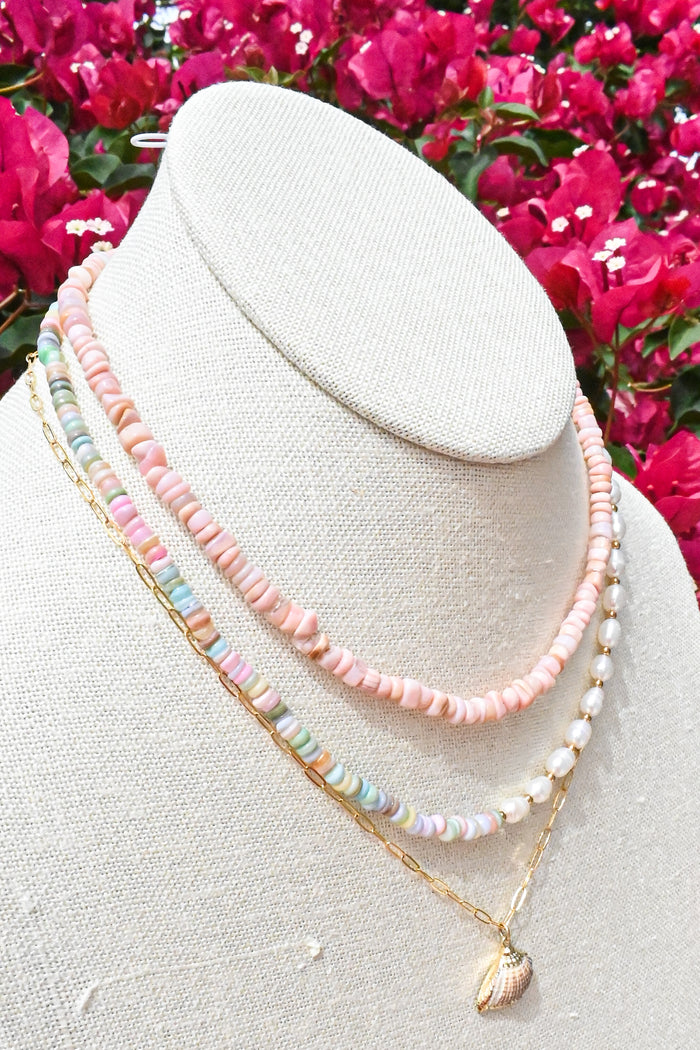 Cora Pastel Shell & Pearl Necklace