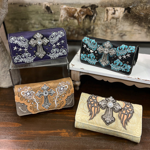 Cross Embellished Wallet