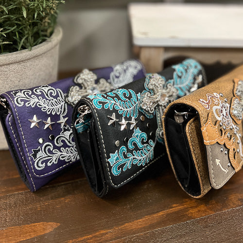 Cross Embellished Wallet
