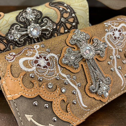 Cross Embellished Wallet