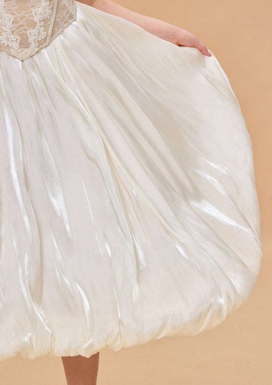 Curve & Plus White Butterfly Flora Skirt
