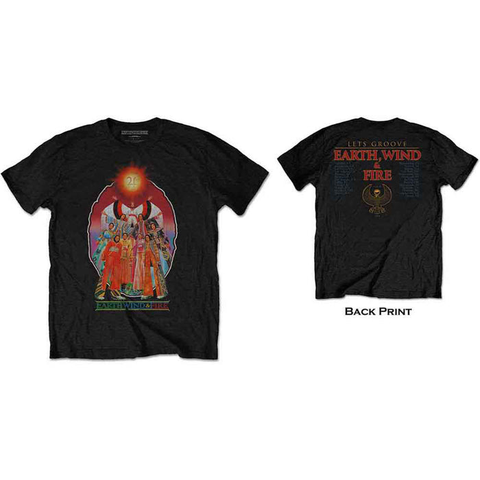 EARTH WIND & FIRE - LET'S GROOVE - T-Shirt Black (Back Print)