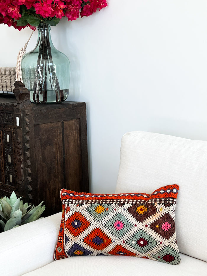 Eleanor Lumbar Kilim Pillow (12x20)
