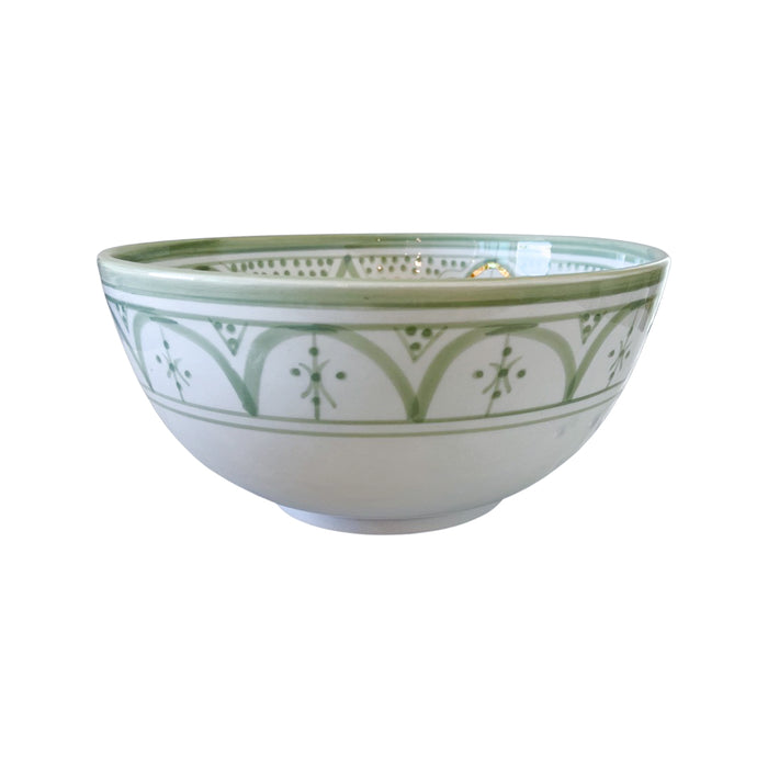 handmade light green patterned motif moroccan salad bowl