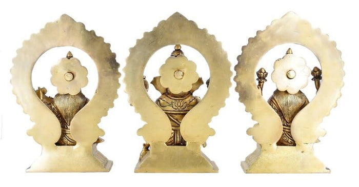 Ganesha Statue Goddess Lakshmi Statue Saraswati Statue in Brass Laxmi Ganesh Saraswati Idol Figurine Hindu Gods of Good Luck Wealth Wisdom
