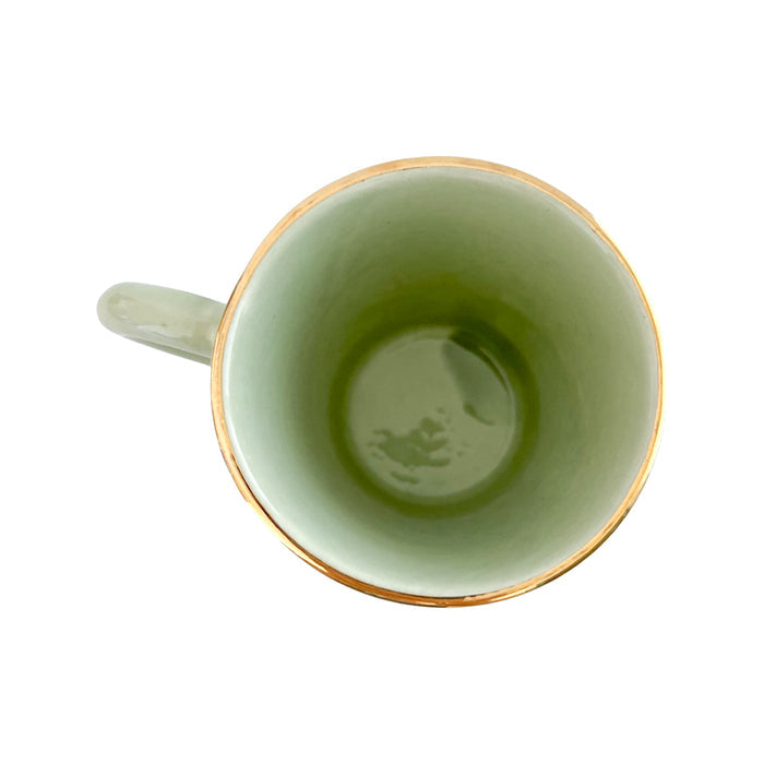 light green etched moroccan coffee cup mug