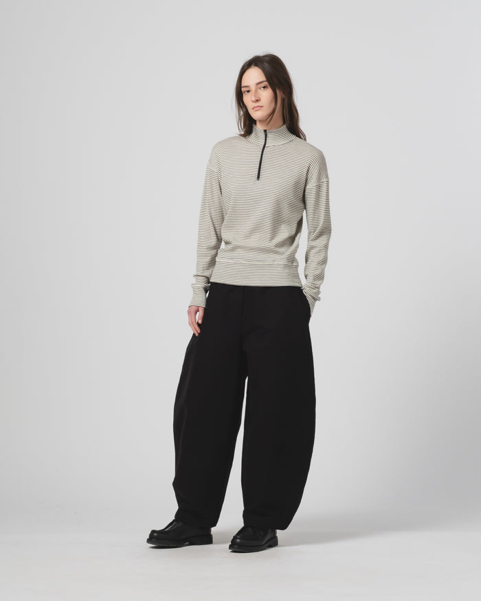 G.o.D Zipper Pull Over Light Wool Ecru/Black