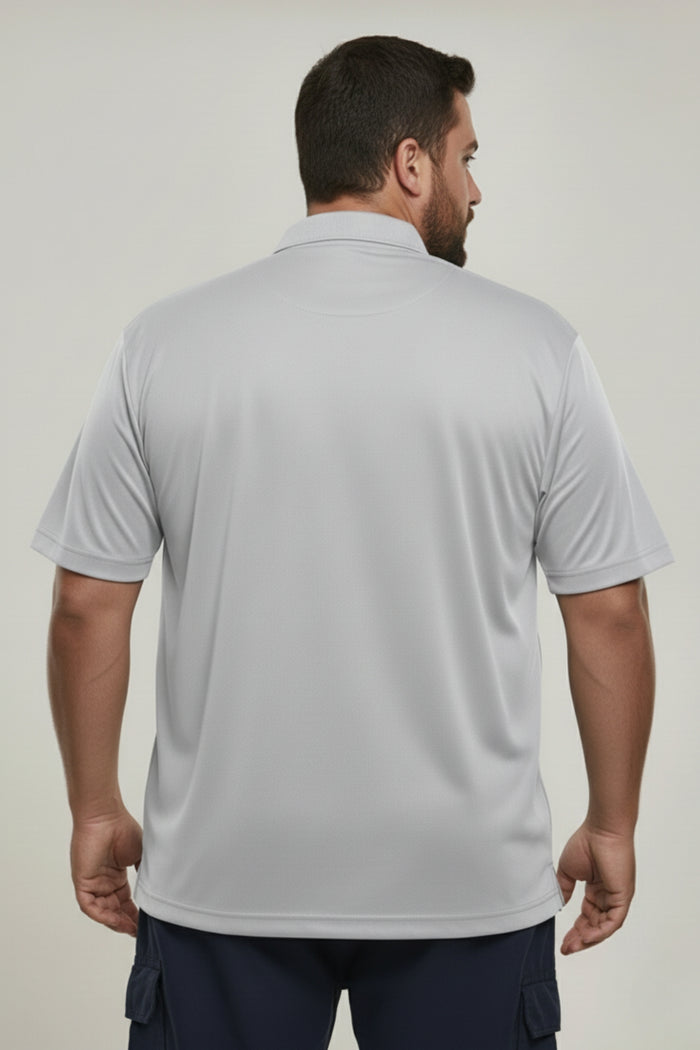 Grey - Smart Tech Polo Plus Size