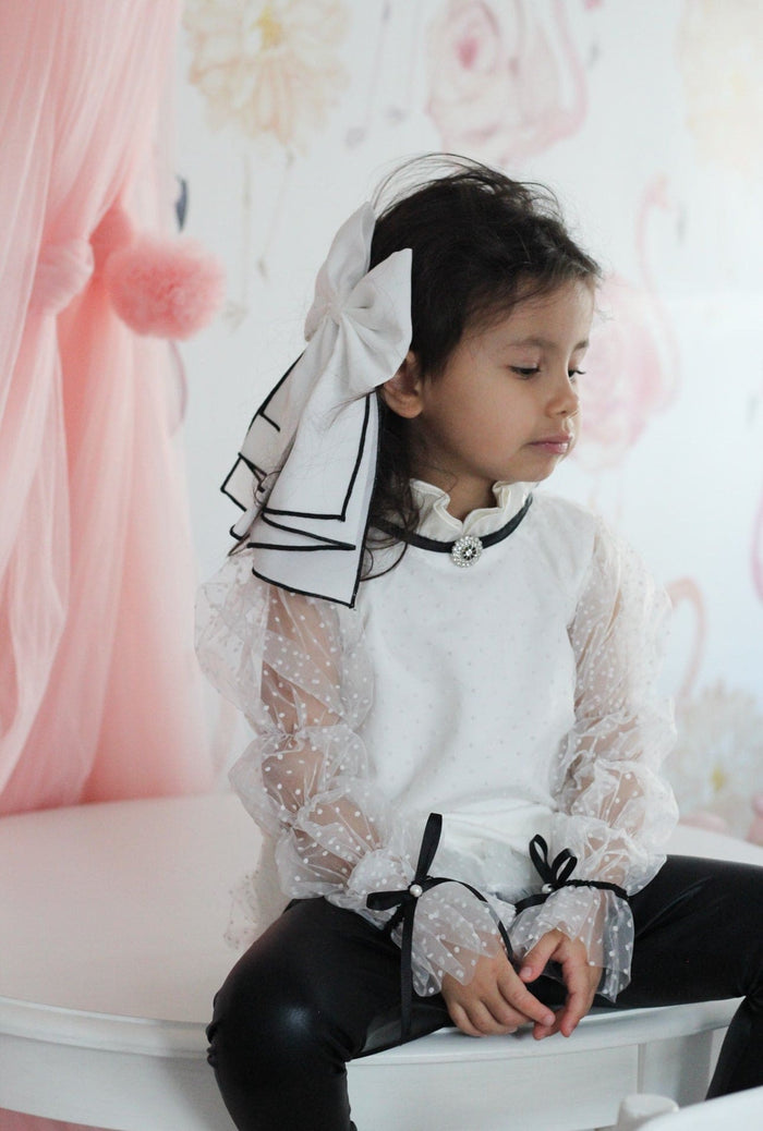 Gwen White Cascading Hair Bow - Petite Maison Kids