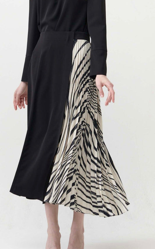 Half Pleats Mix Skirt - BTK COLLECTIONS