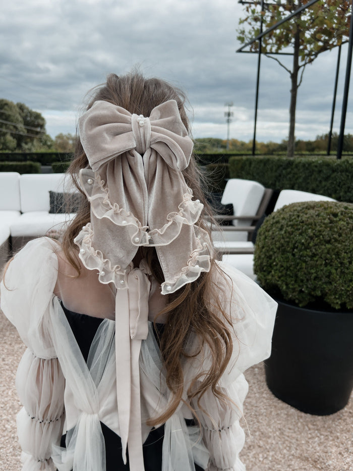 Helena Velour Hair Bow - Petite Maison Kids